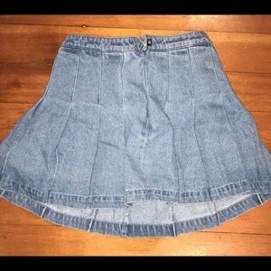 Ruffled Jean skirt with a button in the front:)